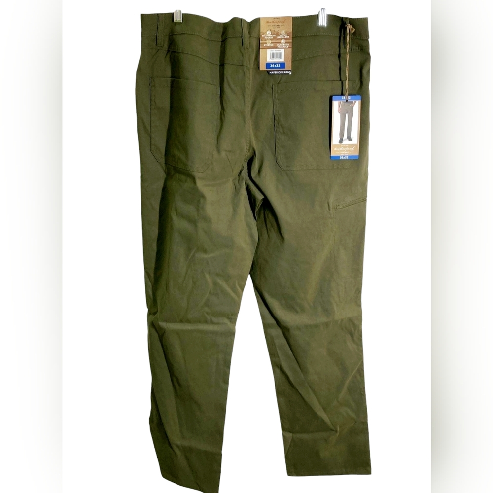 NWT *Weatherproof Vintage Men's Maverick Cargo Green Pant (36x32)